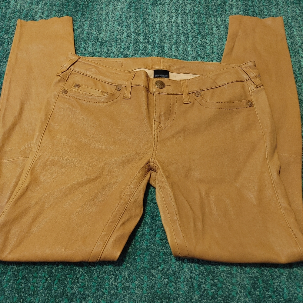 Leather True Religion Pants